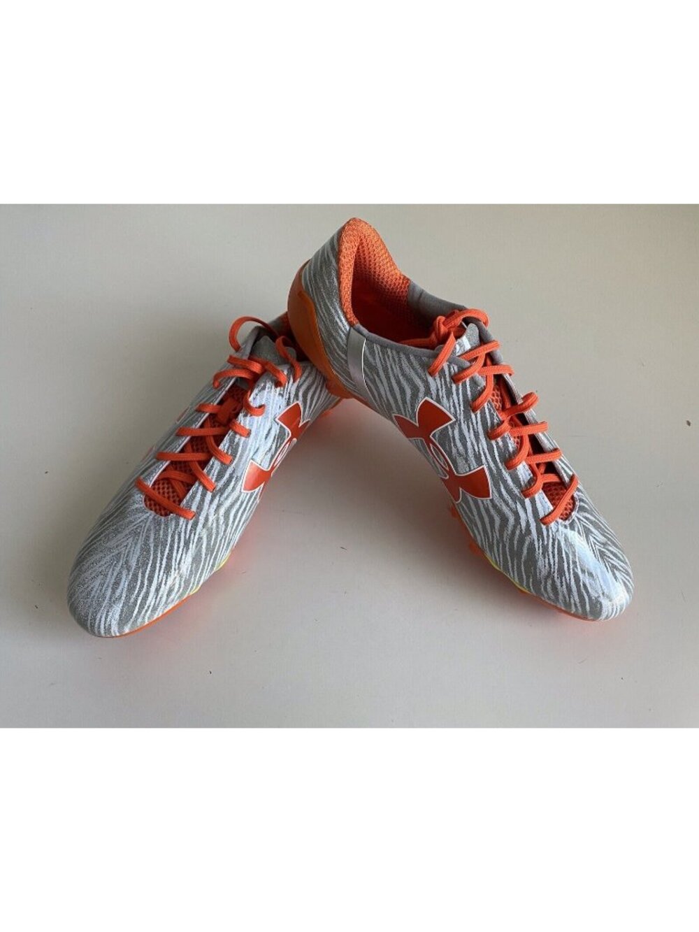 Men’s Sz 15 UNDER ARMOUR UA SPOTLIGHT MC FOOTBALL CLEATS 1287488-180 ORANGE/GRAY